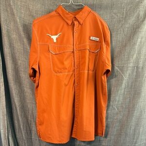 Columbia PFG Omni-Shade Burnt Orange Button-Up Shirt